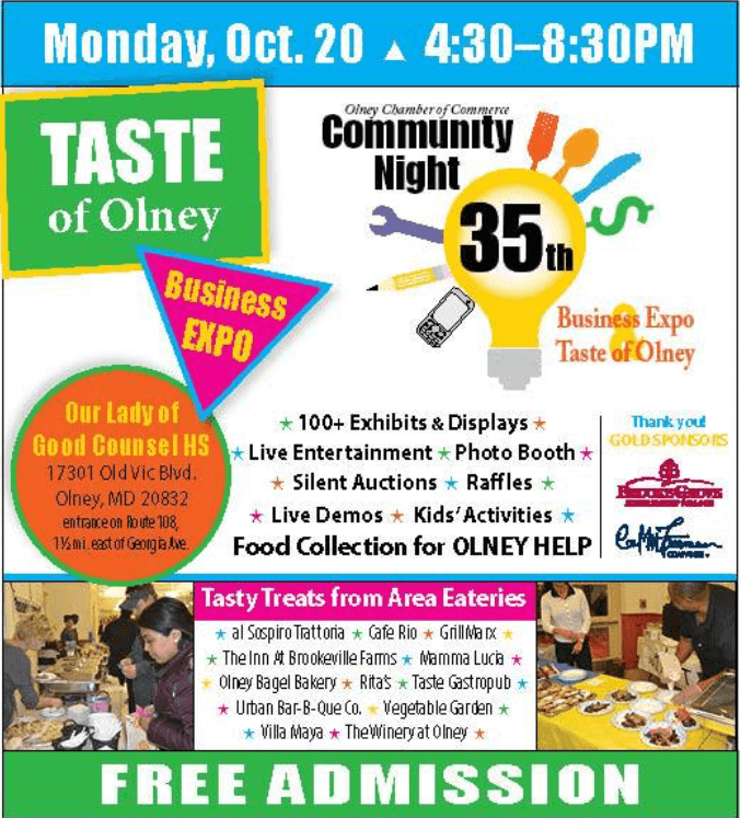 Community Night and Taste of Olney Carl M. Freeman Companies